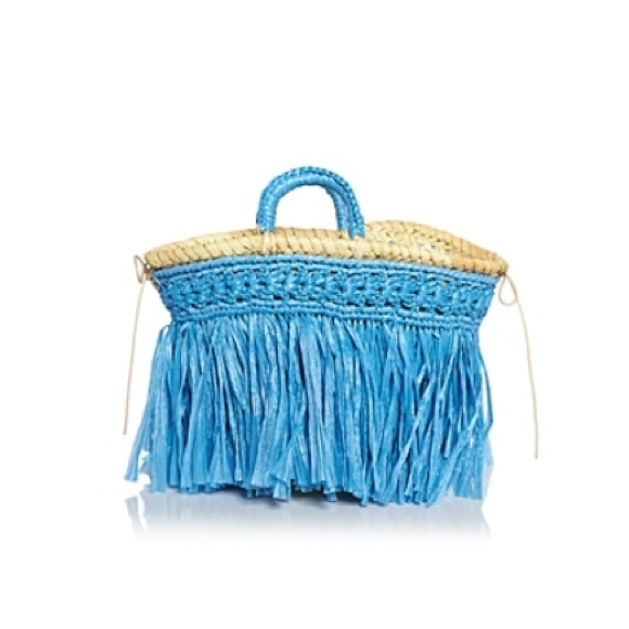 Caterina Bertini Fringe Mini Tote + Large Tote, Blue (Made in Italy) New w/Tag - Picture 2 of 10